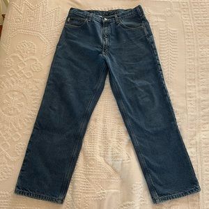 CARHARTT Men’s Dark Wash Flannel Lined Jeans